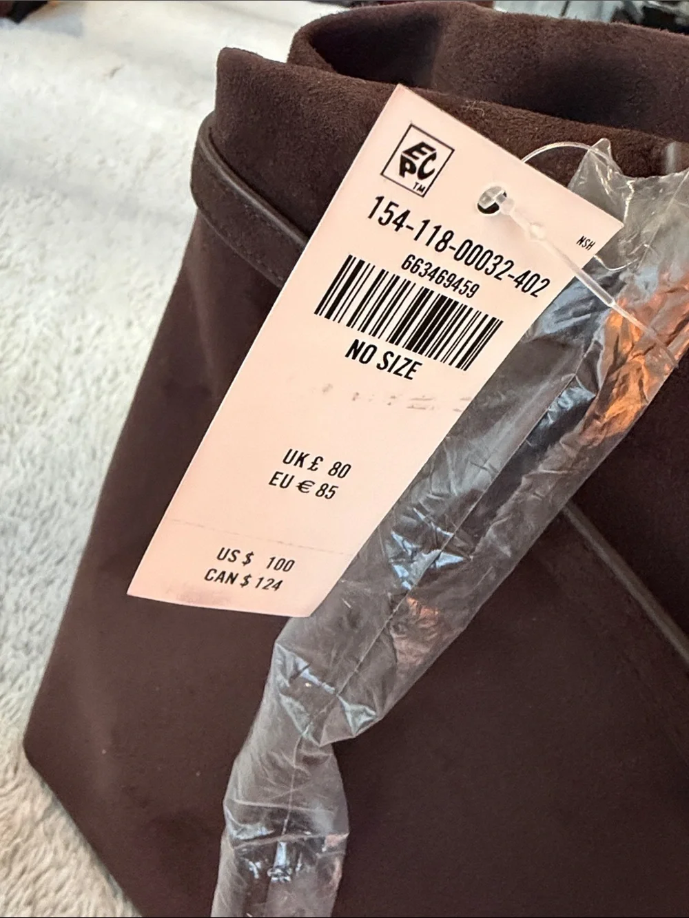 Abercrombie & Fitch Brown Suede Tote Bag